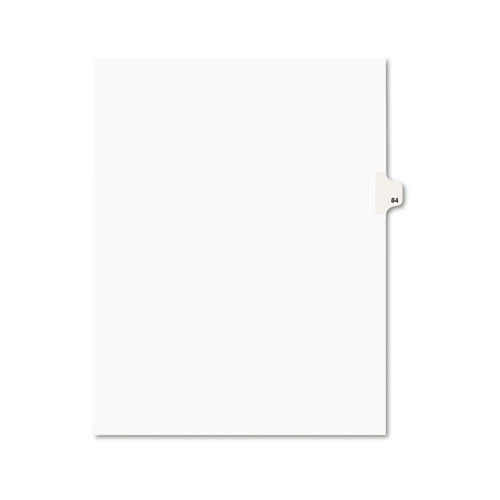 Avery-Style Legal Side Tab Divider, Title: 84, Letter, White, 25/Pack