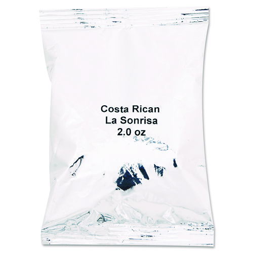Coffee Portion Packs, Costa Rican La Sonrisa, 2oz Packets, 40/Carton