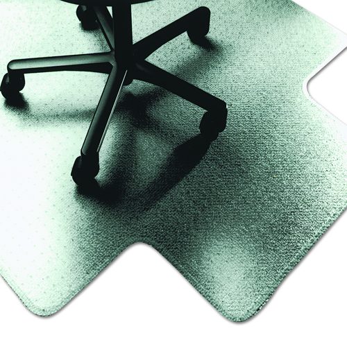 7220015772529, SKILCRAFT PVC Chair Mats for Low to Medium Pile Carpeted Floors, Rectangular with Lip, 53" x 45", Clear