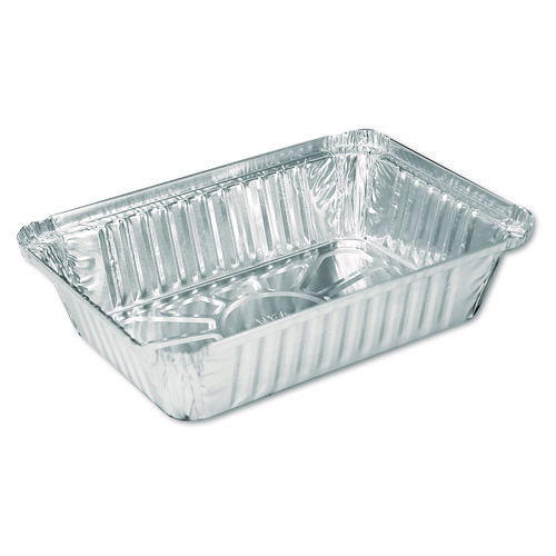 Aluminum Oblong Pan, 2.25 lb, 5.94 x 8.44 x 1.81, Silver, 500/Carton