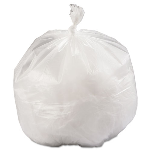 High-Density Commercial Can Liners, 33 gal, 11.94 mic, 33" x 39", Natural, Interleaved Roll, 25 Bags/Roll, 6 Rolls/Carton