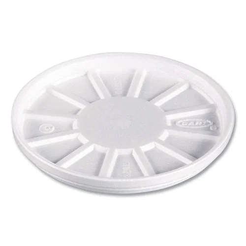 Vented Foam Lids, 8 oz to 60 oz Hot Cups, White, 50/Pack, 10 Packs/Carton