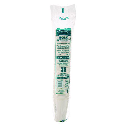 Thermoguard Insulated Paper Hot Cups, 16 oz, White Sustainable Forest Design, 30/Pack