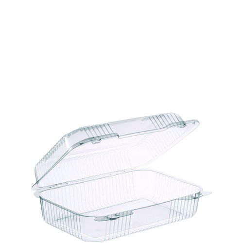 StayLock Clear Hinged Lid Containers, Oblong, 6.81 x 9.4 x 3.1, Plastic, 125/Bag, 2/Carton