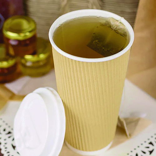 Ripple Hot Cups, 20 oz, Paper, Kraft/White, 500/Carton