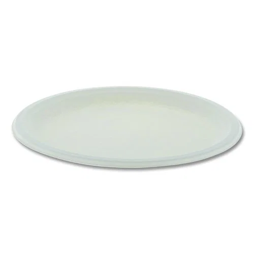 EarthChoice PFAS Free Compostable Dinnerware, Plate, Sugarcane, 10.25" dia, Natural, 500/Carton