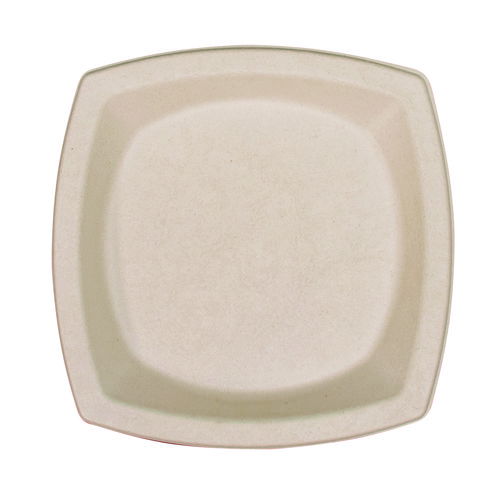 Compostable Molded Fiber Dinnerware, ProPlanet Seal, Plate, 8.25 x 8.25, Tan, 500/Carton