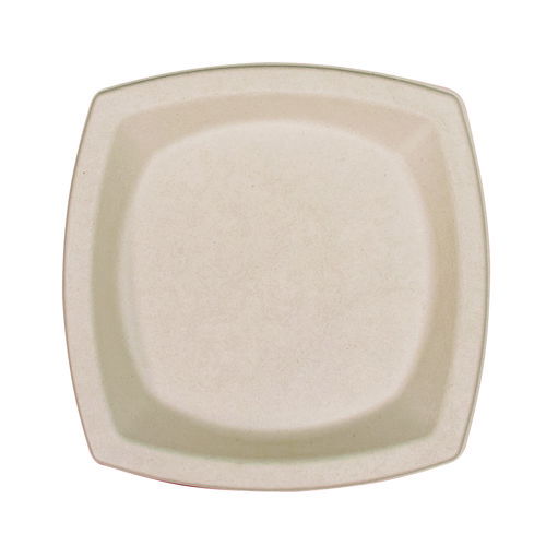 Compostable Molded Fiber Dinnerware, ProPlanet Seal, Plate, Paper, 8.25 x 8.25, Tan, 125/Pack