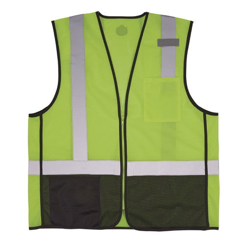 GloWear 8210Z Hi-Vis Class 2 Mesh Vest, Small to Medium, Lime