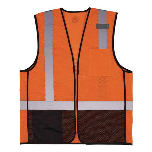 GloWear 8210Z Hi-Vis Class 2 Mesh Vest, Small to Medium, Orange