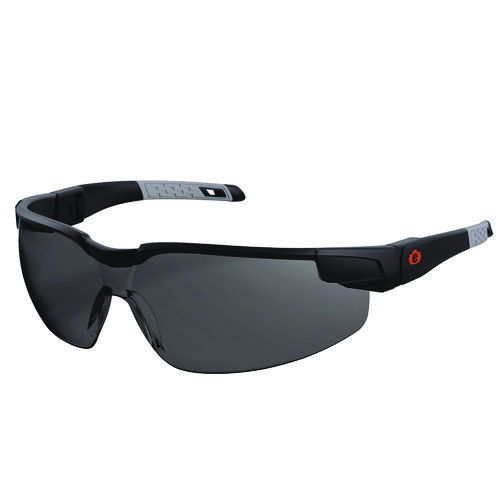 Skullerz DELLENGER Anti-Scratch/Enhanced Anti-Fog Safety Glasses w/ Adjustable Temples, Black Frame, Smoke Polycarbonate Lens