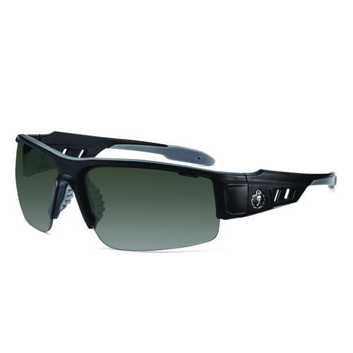Skullerz DAGR Anti-Scratch and Enhanced Anti-Fog Safety Glasses, Black Nylon Impact Frame, Smoke Polycarbonate Lens