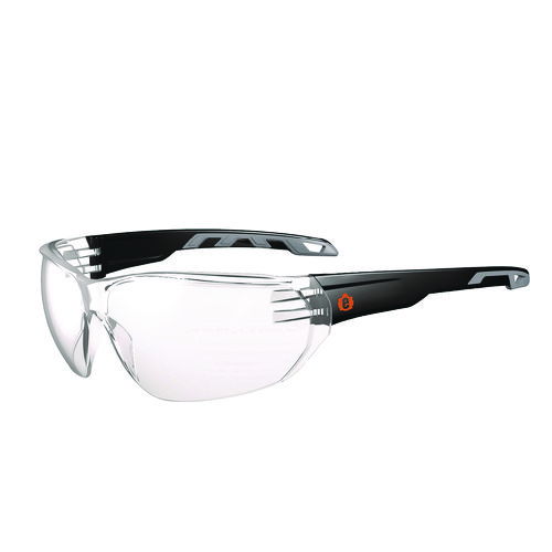 Skullerz VALI Anti-Scratch/Enhanced Anti-Fog Safety Glasses, Matte Black Frameless, Clear Polycarbonate Lens