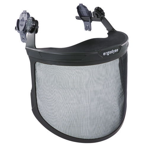 Skullerz 8989 Mesh Face Shield with Adapter for Hard Hat and Safety Helmet, Gray