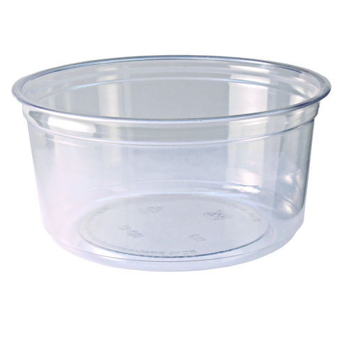 Recycleware Round Deli Container, 12 oz, 4.6" Diameter x 2.3" h, Clear, Plastic, 500/Carton