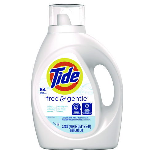 Free and Gentle Liquid Laundry Detergent, HE Compatible, 64 Loads, 84 oz Bottle, 4/Carton