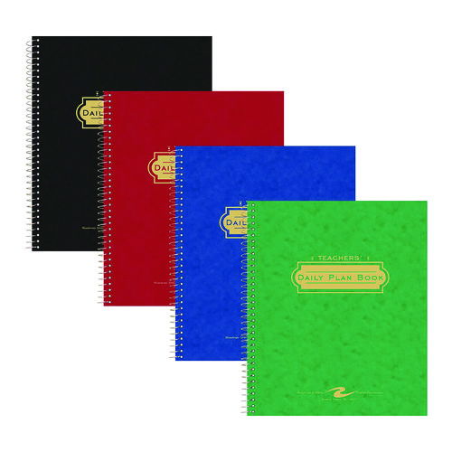 Wirebound Teacher's Plan Book, 11 x 8.5, Randomly Assorted Cover Colors