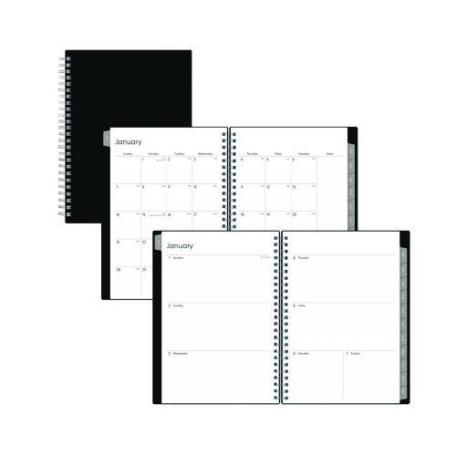 Enterprise Weekly/Monthly Notes Planner, 8.63" x 5.88", Black Cover, 12-Month (Jan to Dec): 2026