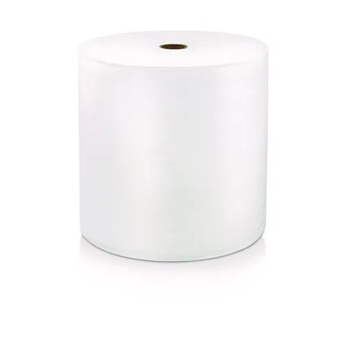 Hard Wound Roll Towel. 1-Ply, 7" x 1,000 ft, White, 6 Rolls/Carton