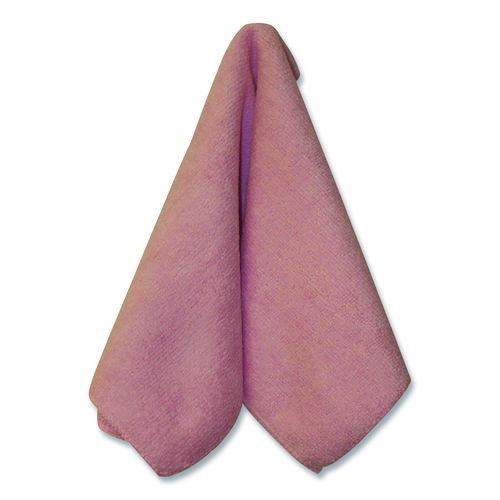 Premium Weight Microfiber Dry Cloths, 16 x 16, Pink, 12/Pack