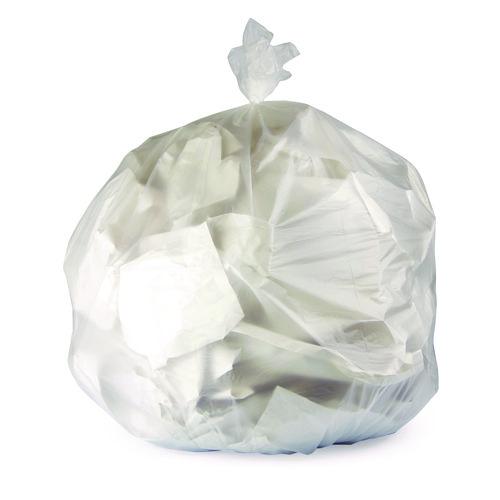 High-Density Waste Can Liners, 45 gal, 11 mic, 40" x 48", Natural, 250/Carton