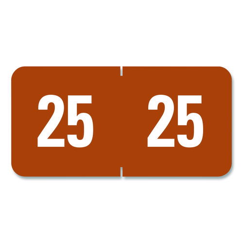 Yearly End Tab File Folder Labels, 25, 0.5 x 1, Brown, 25/Sheet, 10 Sheets/Pack