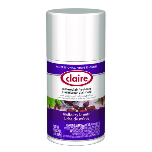Metered Air Freshener, Mulberry Scent, 7 oz Aerosol Spray, 12/Carton