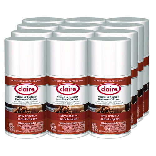 Metered Air Freshener, Cinnamon, 11 oz Aerosol Spray, 12/Carton