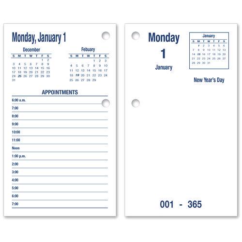 7510016648800, SKILCRAFTDAYMAX Type II Calendar Pad, 6 x 3.5, White/Blue Sheets, 12-Month (Jan to Dec): 2026