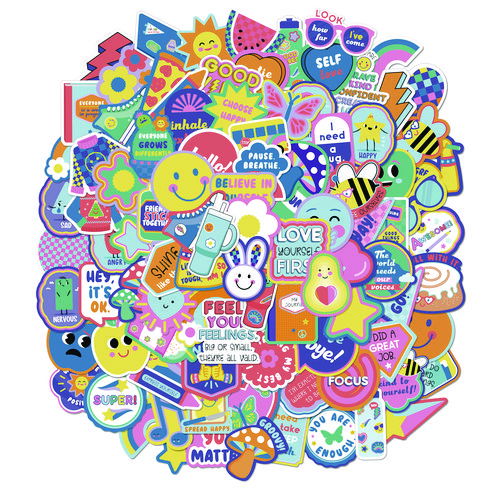 Vinyl Stickers, We Stick Together, Small, Assorted, 100 Stickers