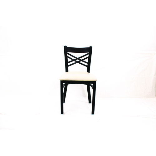 X Series Chair, Supports Up to 300 lb, 18" Seat Height, Cream Seat, Black Back, Black Base