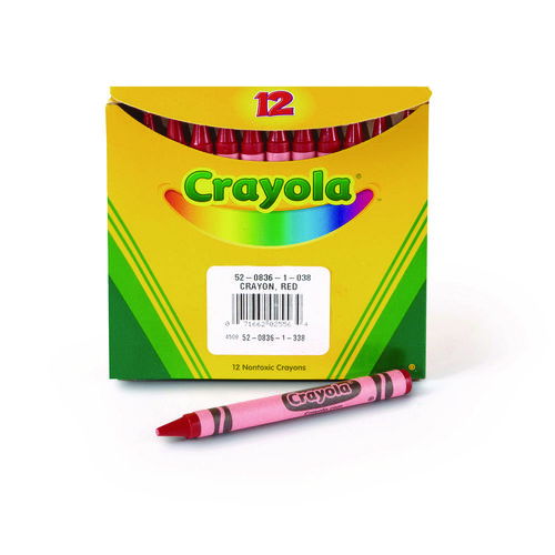 Bulk Crayons, Red, 12/Box