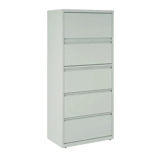 Lateral File, 5 Legal/Letter-Size File Drawers, Light Gray, 30" x 18.62" x 67.62"