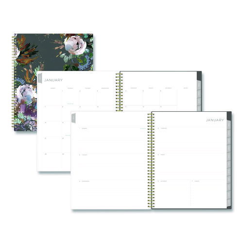Kelly Ventura Midnight Garden Weekly/Monthly Planner, Floral Artwork, 11 x 8.5, Multicolor Cover, 12-Month (Jan to Dec): 2026