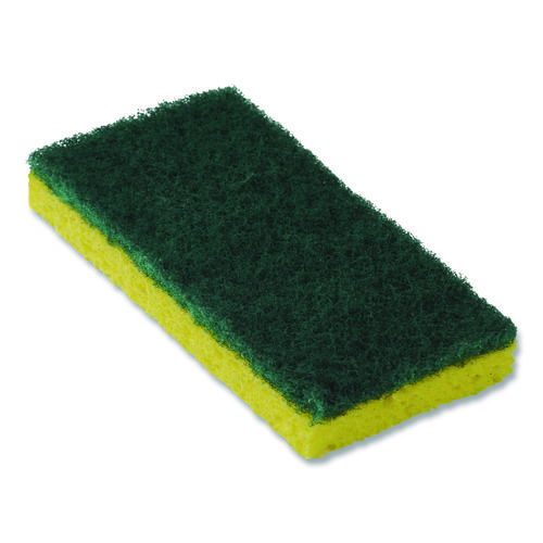Resort Cut Scrub Sponge, Medium Duty, 6.25 x 3.18, Green/Yellow, 40/Carton