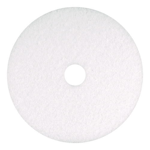 Polishing Pads, 18" Diameter, White, 5/Carton