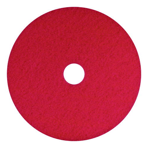 Buffing Pads, 16" Diameter, Red, 5/Carton