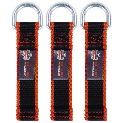 Squids 3706 Web Tool Tether Attachment with D-Ring Tool Tails, 5 lb Max Working Capacity, 5.5" Long, Black, 3/Pack