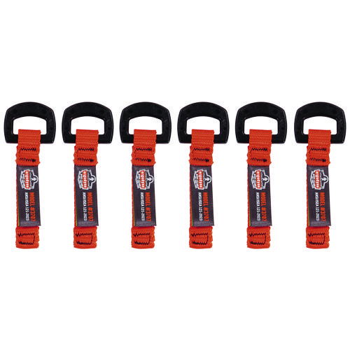 Squids 3707 Web Tool Tether Attachment w/ Non-Conductive D-Ring Tool Tails, 2 lb Max Working Capacity, 3.5", Orange, 6/Pack