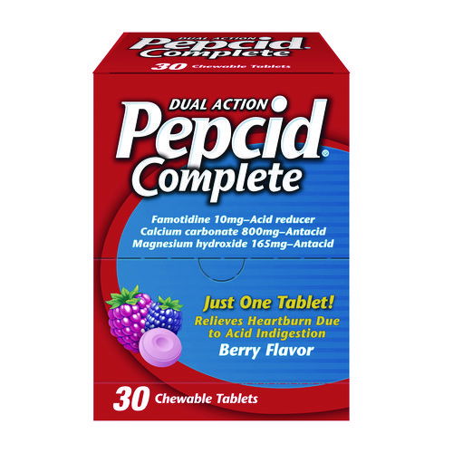 Complete Dual-Action Antacid, Berry Flavor, 30/Box