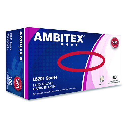 L5201 Series Powder-Free Latex Gloves, Small, 4 mil Thick, 9" Long, Ivory, 100/Box, 10 Boxes/Carton