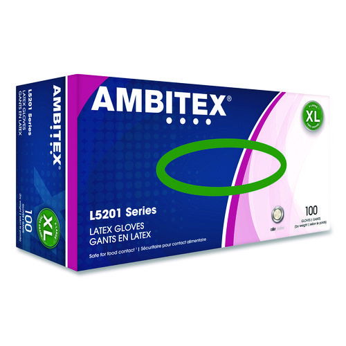 L5201 Series Powder-Free Latex Gloves, X-Large, 4 mil Thick, 9" Long, Ivory, 100/Box, 10 Boxes/Carton