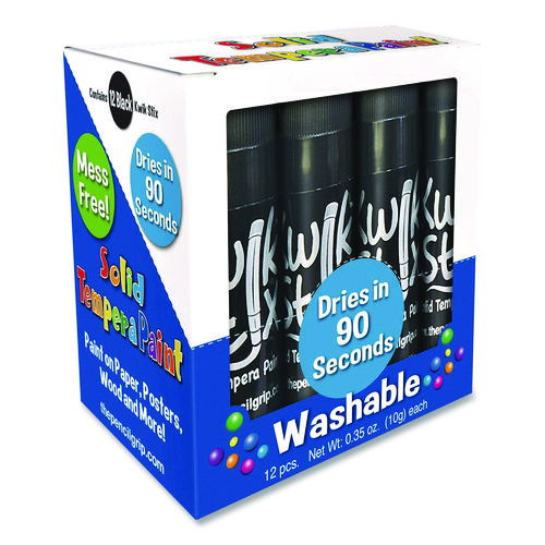 Kwik Stix Single Color Pack, 0.7" x 3.5", Black, 12/Pack, 12 Packs/Carton