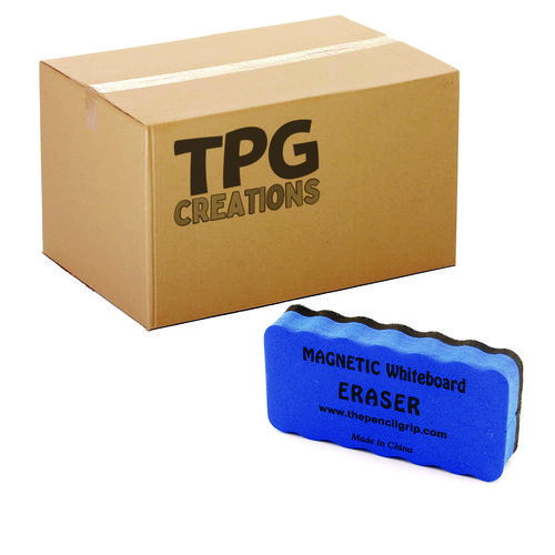 Whiteboard Magnetic Eraser, 4.4" x 2" x 1", Black/Blue, 144/Carton