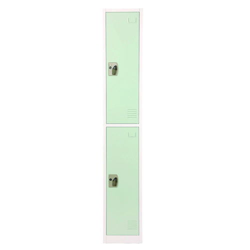 Steel Storage Locker, 2 Compartment, 12 x 12 x 72, Misty Green