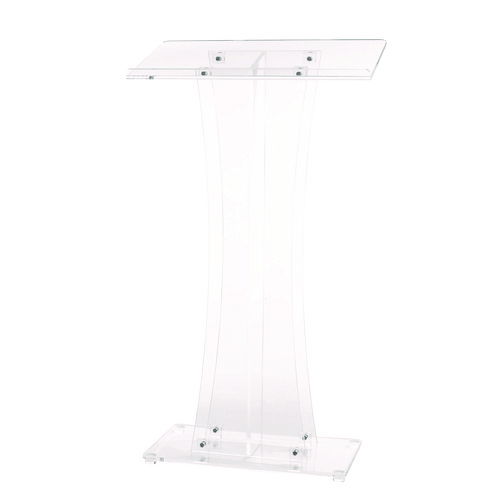 Acrylic Stand-Up Podium Lectern Speaker Stand, 26 x 13 x 47, Clear