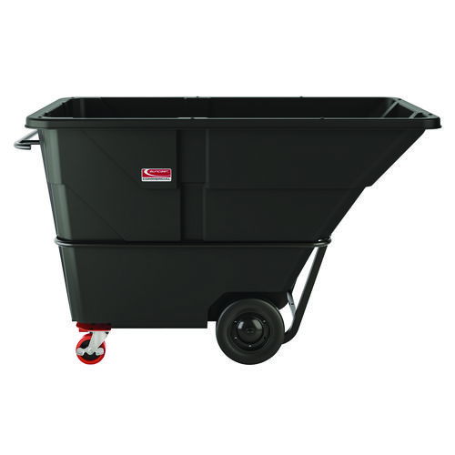 2 cu yd Heavy Duty Tilt Truck, Forkliftable Frame, 2,300 lb Capacity, Black/Red