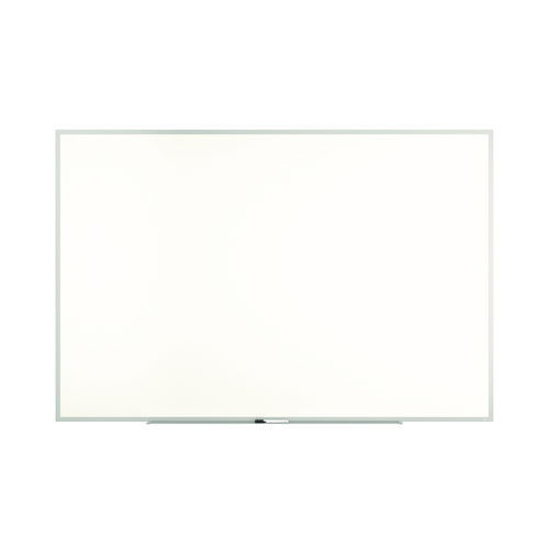 Melamine Dry Erase Board, 72" x 48", White Surface, Gray/Natural Aluminum Frame