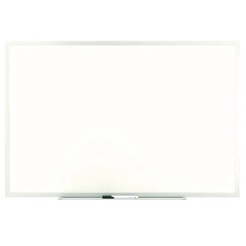 Melamine Dry Erase Board, 36" x 24", White Surface, Gray/Natural Aluminum Frame