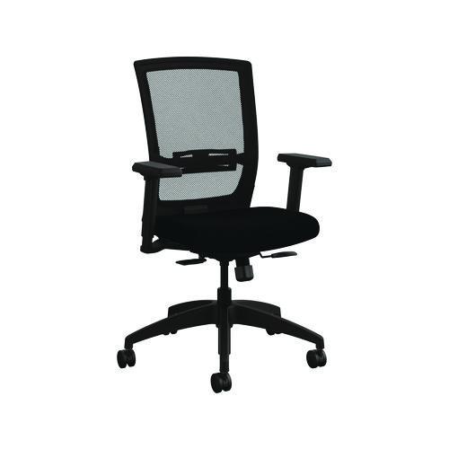 Quip Ergonomic Mesh Back Swivel Task Chair, Supports Up to 300 lb, Black Seat, Carbon Back, Black Base